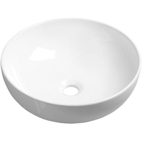 Sapho Lavabos - Lavabo Rondane, diamètre 400 mm, sans trou pour robinet, sans trop-plein, blanc AR435