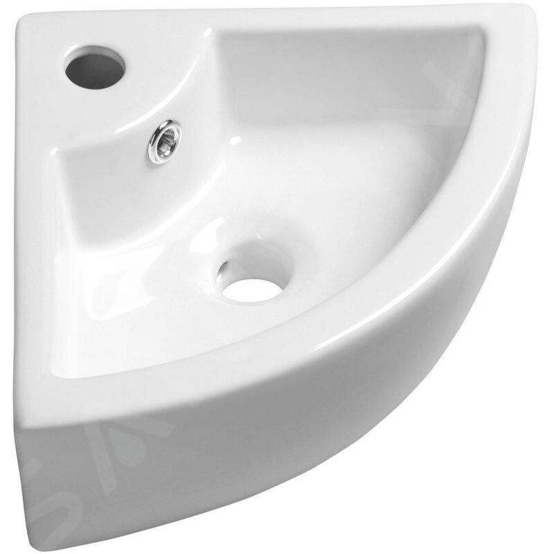 Sapho - Lave-mains d'angle Gynt 33x33 cm, avec un trou pour robinet, blanc AR154
