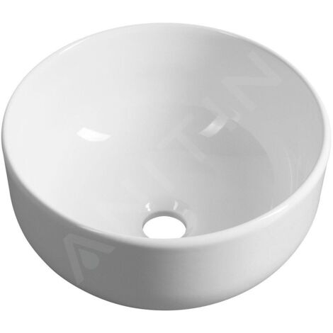 Sapho Lavabos - Vasque à poser, diamètre 33 cm, sans trop-plein, blanc TU0077