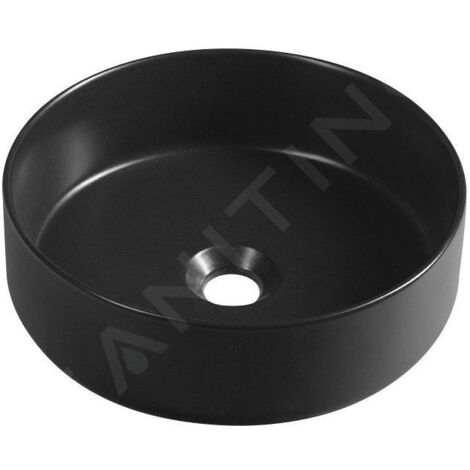 Sapho Lavabos - Vasque à poser, diamètre 360 mm, sans trop-plein, noir mat 10NF65036B