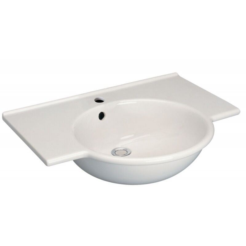 Lavabo Céramique pmr Mural Porcher Sapho Blanc Sans Trop Plein 65x52cm - P165001