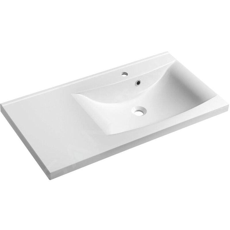 Sapho - Lucia - Lavabo 90x48 cm, marbre coulé, version droite, blanc 50094