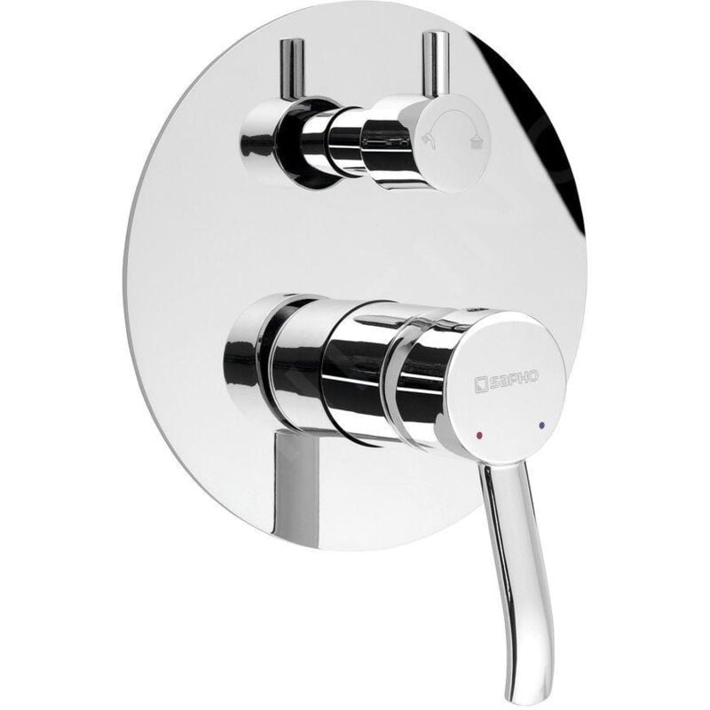 Luka - Mitigeur de douche encastré, 2 sorties, avec inverseur, chrome LK43 - Sapho