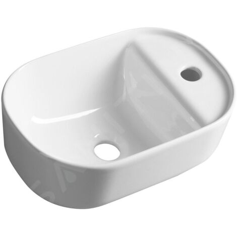 Sapho Manaki - Lave-main 42x28 mm, sans trop-plein, trou pour robinet, blanc TU0076