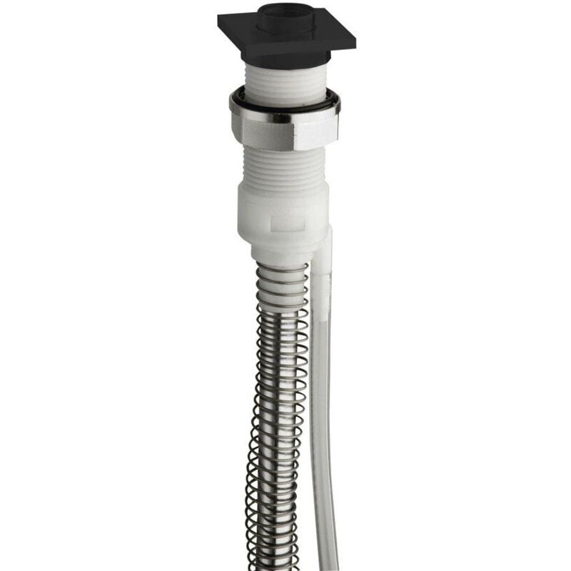 Sapho Manchons - Manchon carré pour douche sur le bord de la baignoire avec flexible, noir mat PD46813