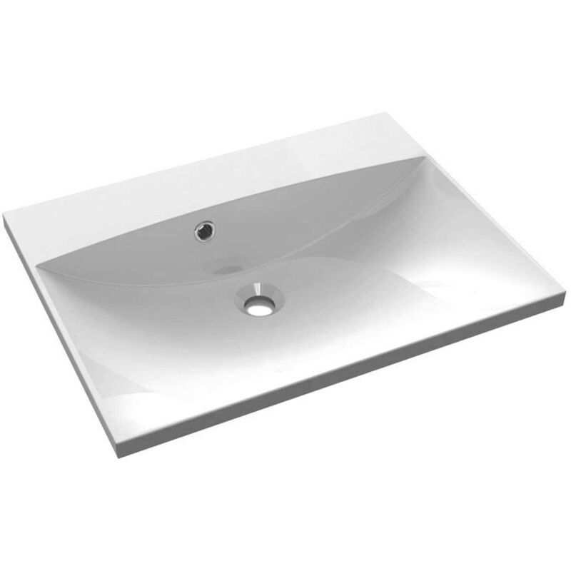 Maria - Lavabo 60x46 cm, avec trop plein, sans trou pour mitigeur, blanc MA060-0 - Sapho