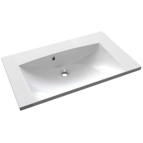 Sapho Maria - Lavabo 75x46 cm, sin orificio para grifo, blanco MA075-0