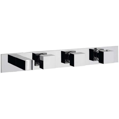 Sapho Mastermax - Thermostat-Unterputzarmatur mit Kopfbrause, für 2 Verbraucher, verchromt MB453