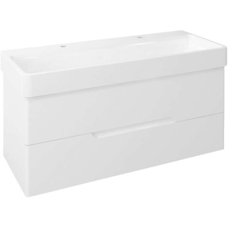 Sapho Mediena - Mueble para lavabo 117x51x49 cm, blanco mate MD120