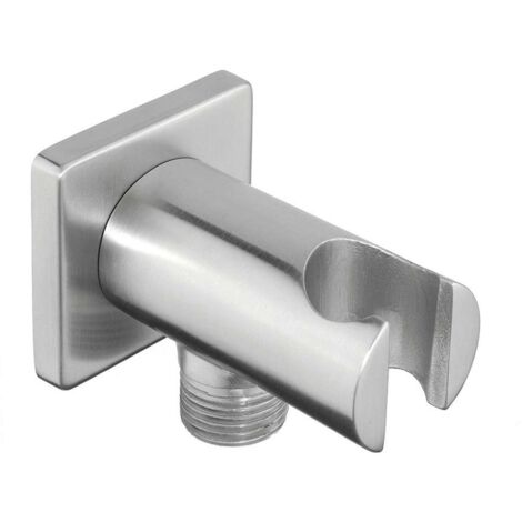 Sapho Minimal - Soporte de ducha con salida, acero inoxidable MI035