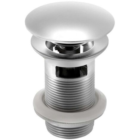 Sapho Minimal - Válvula de desagüe cerrable para lavabos con rebosadero, ClickClack, acero inoxidable MI057