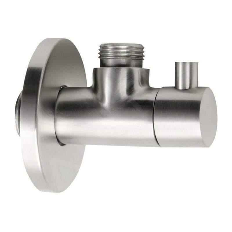 Sapho - Minimal - Vanne d'angle avec rosace, 1/2'x 3/8' pour l´eau froid, inox MI058S