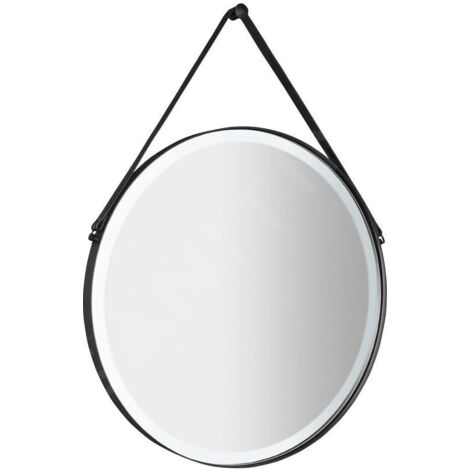 Sapho Miroirs - Miroir Orbiter avec éclairage LED, diamètre 600 mm, noir mat ORL060