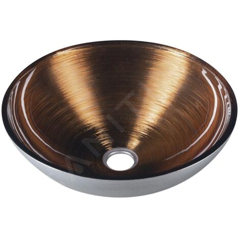 Sapho Murano - Lavabo en verre Wenge, 400x140 mm, cuivre/argent AL5318-66