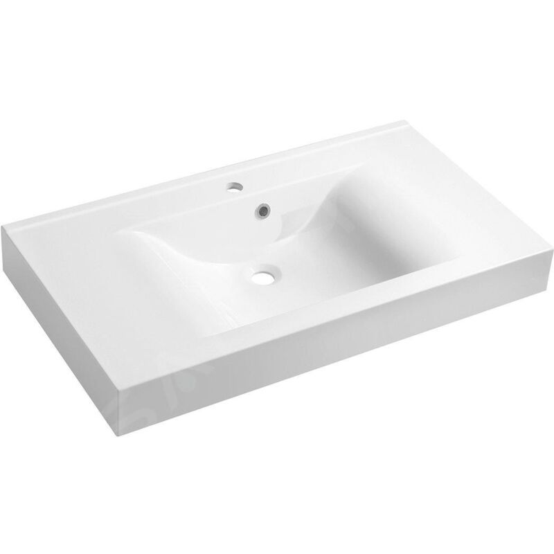 Nadja - Lavabo 900x500 mm, avec trop-plein, trou pour robinet, blanc 68091 - Sapho
