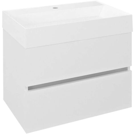 Sapho Odetta - Waschtischunterschrank, 67x50x44 cm, 2 Schubladen, weiß glänzend DT070-3030