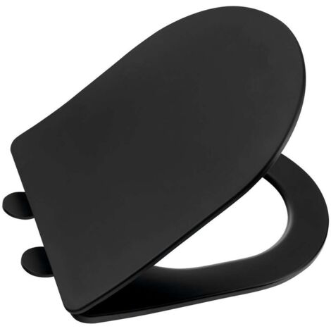 Sapho Paco - Asiento de WC, Slim, SoftClose, negro PCS1012B
