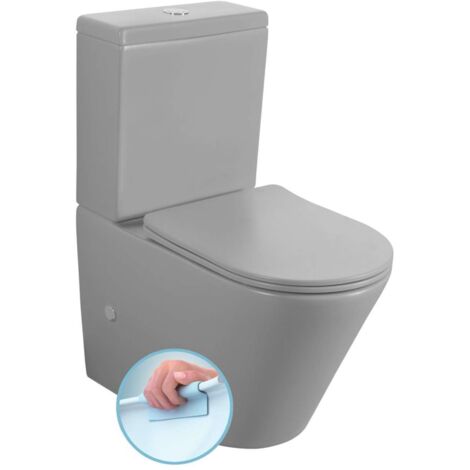 Sapho Paco - WC combinato, scarico vario, Rimless, grigio PC1012WRGR