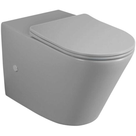 Sapho Paco - WC-Kombischüssel, Vario-Abgang, Rimless, grau PC1012GR-111
