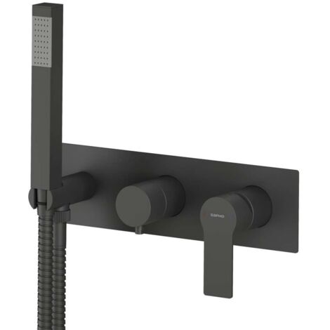 Sapho Pax - Unterputzarmatur, für 2 Verbraucher, mit Zubehör, mattschwarz XA52/15