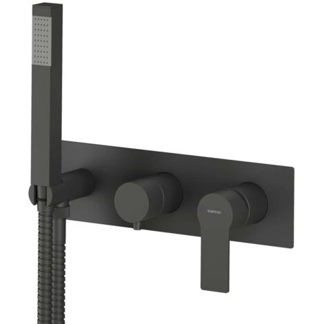 Sapho Pax - Unterputzarmatur für 3 Verbraucher, mit Zubehör, schwarz matt XA53/15