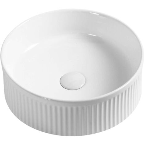 Sapho Picobello - Lavabo sobre encimera, diámetro 37 cm, blanco AR484