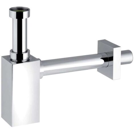 Sapho Piquadrato - Sifón para lavabo, 1"1/4, desagüe 32 mm, cromo 0510OT25K7
