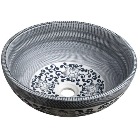 Sapho Priori - Lavabo pour plan de travail, diamètre 41 cm, sans trop-plein, bleu PI036