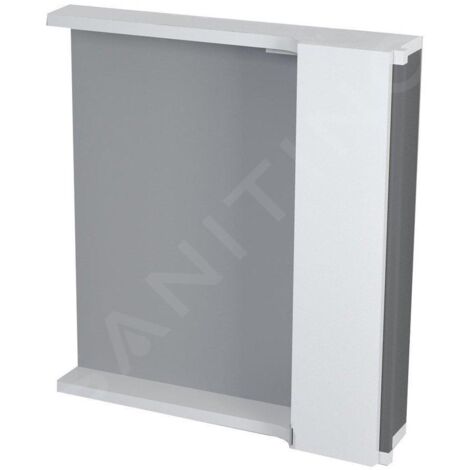 Sapho Pulse - Armoire miroir avec éclairage LED, 750x800x170 mm, droite, blanc/anthracite PU078-3034