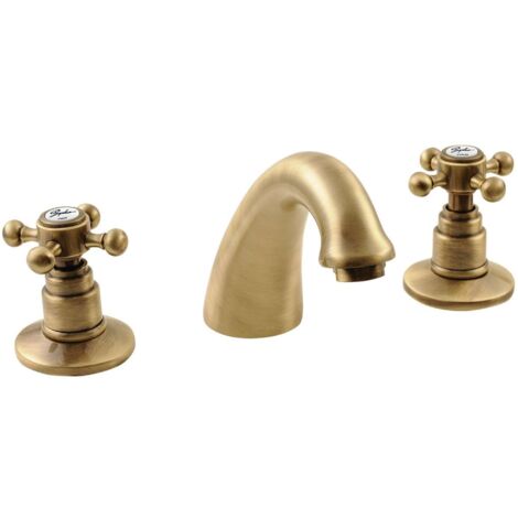 Sapho Reitano Rubinetteria Antea - Grifo de lavabo con desagüe, montaje de 3 orificios, bronce 3026