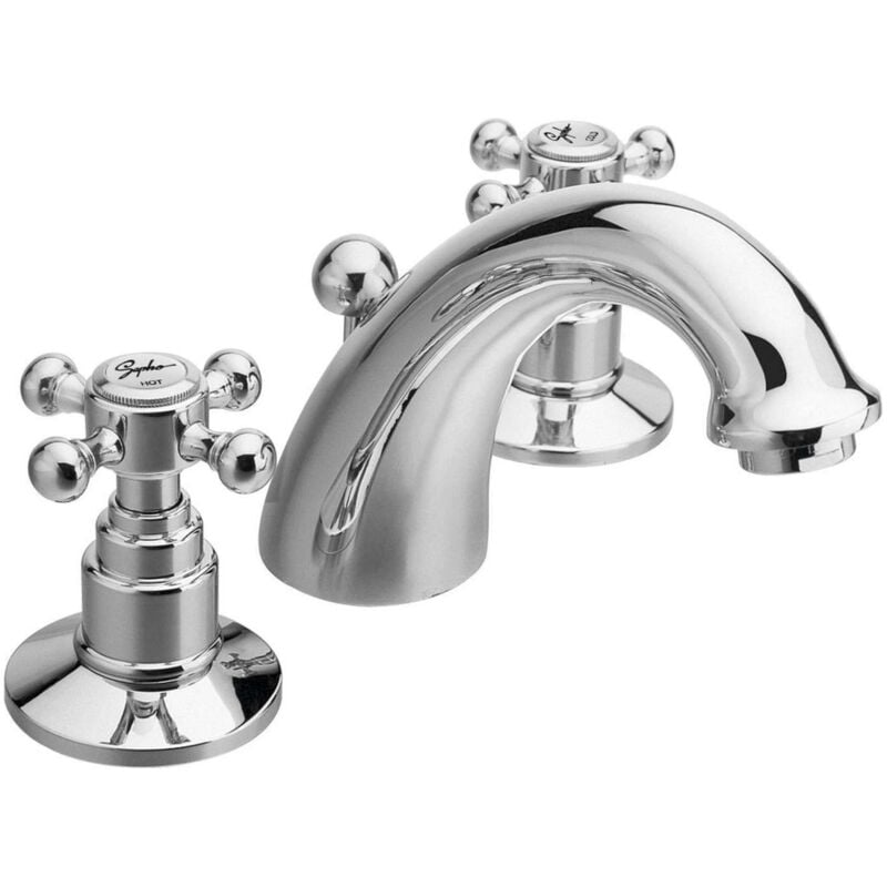 Reitano Rubinetteria Antea - Mitigeur de lavabo avec bonde, installation 3 trous, chrome 3021 - Sapho