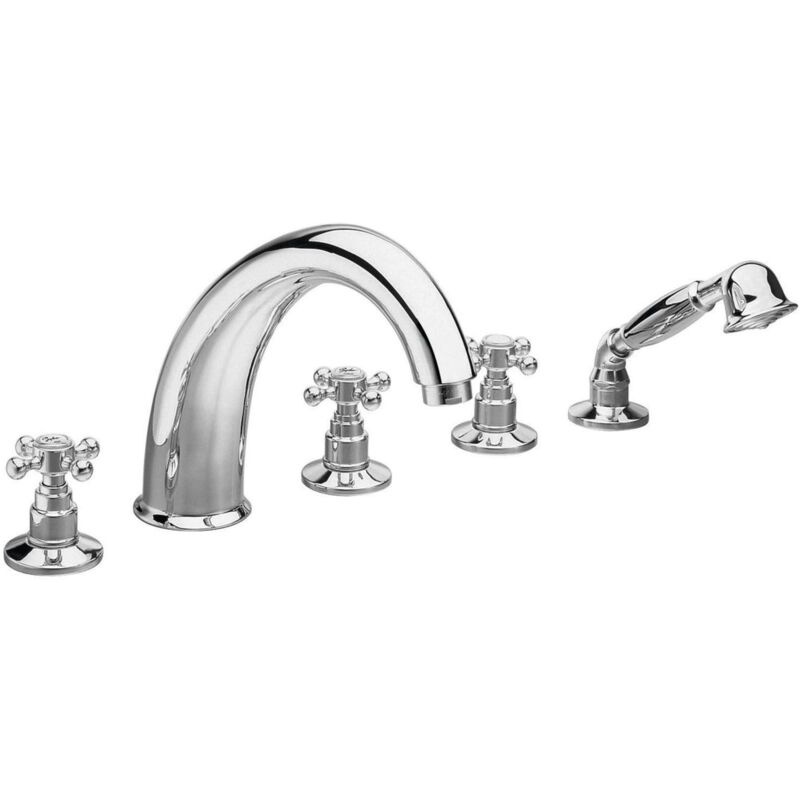 Reitano Rubinetteria Antea - Mitigeur pour montage sur bord de baignoire, installation 5 trous, chrome 3311 - Sapho