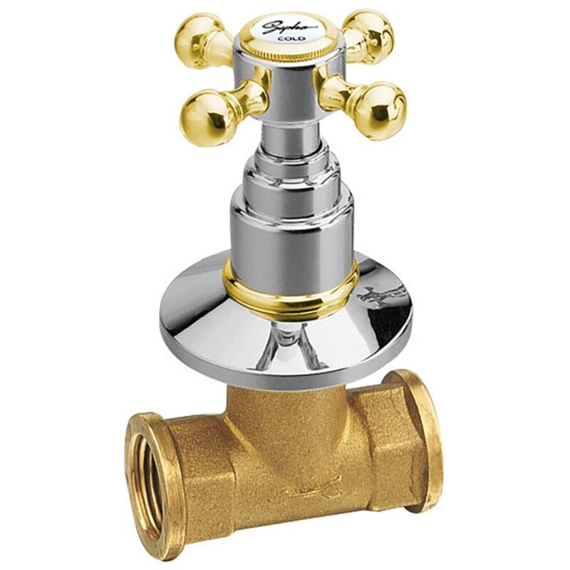 Reitano Rubinetteria Antea - Robinet refermable encastré avec corps d'encastrement, chaude, chrome/or 3052H - Sapho