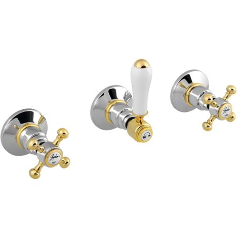 Sapho Reitano Rubinetteria Antea - Unterputzarmatur, für 2 Verbraucher, Chrom/Gold SET305-102