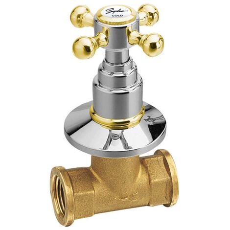 Sapho Reitano Rubinetteria Antea - Válvula de cierre oculta con cuerpo, fría, cromo/oro 3052C