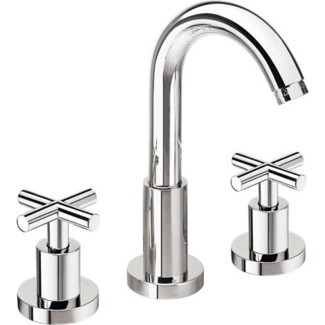Sapho Reitano Rubinetteria Axia - Miscelatore lavabo, installazione a 3 fori, senza scarico, cromato 502/S