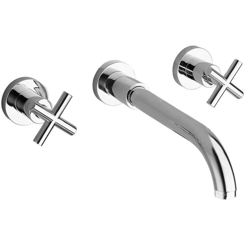 Sapho - Axia - Mitigeur encastré de lavabo avec corps encastré, installation 3 trous, chrome 552 axia