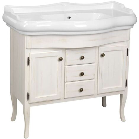 Sapho Retro - Mueble de lavabo 89x80x48 cm, blanco antiguo 1621