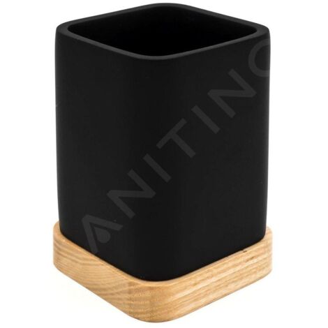 Sapho Ridder Amara - Porte-brosse à dents et dentifrice à poser, noir 2244110