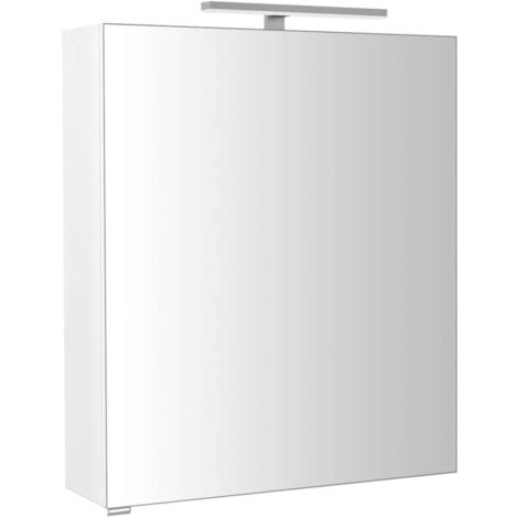 Sapho Riwa - Armario con espejo e iluminación LED, 60x70x17 cm, blanco brillante RIW060-0030