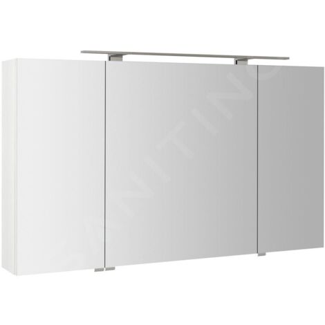 Sapho Riwa - Armoire avec miroir avec éclairage LED, 1210x700x170 mm, 3 portes, blanc brillant RIW120-0030