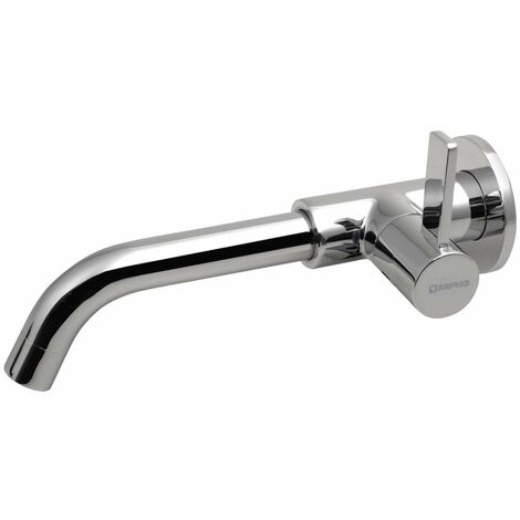 Sapho – Robinet mural non mélangeur pour eau froide – Laiton finition chrome – Longueur bec 200 mm – Raccord 1/2“ – NV724