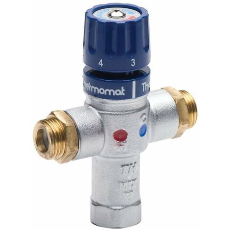Sapho Robinets non mélangeur - Mitigeur thermostatique, 1/2 "M, 30-60 degrés, clapets anti-retour TMT12MPM
