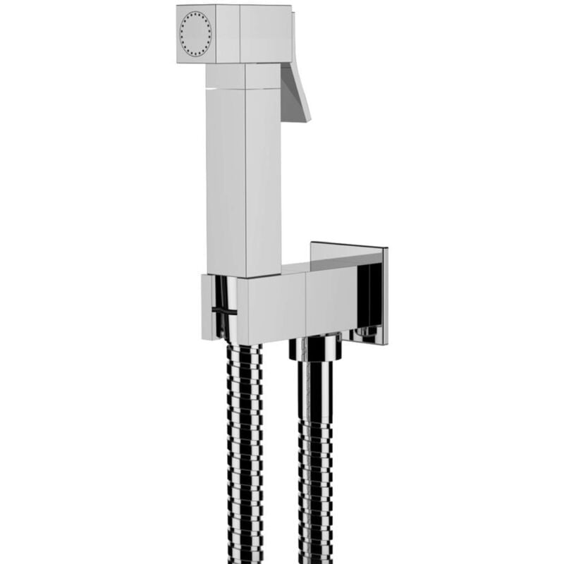 Sapho - Robinets non mélangeur - Robinet mural avec douchette à main pour bidet, carré, chrome DB108