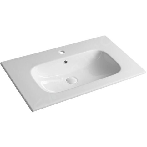 Sapho Sanovit Piedra - Lavabo pour meuble 81x47 cm, avec trop-plein, trou pour robinetterie, blanc 43081