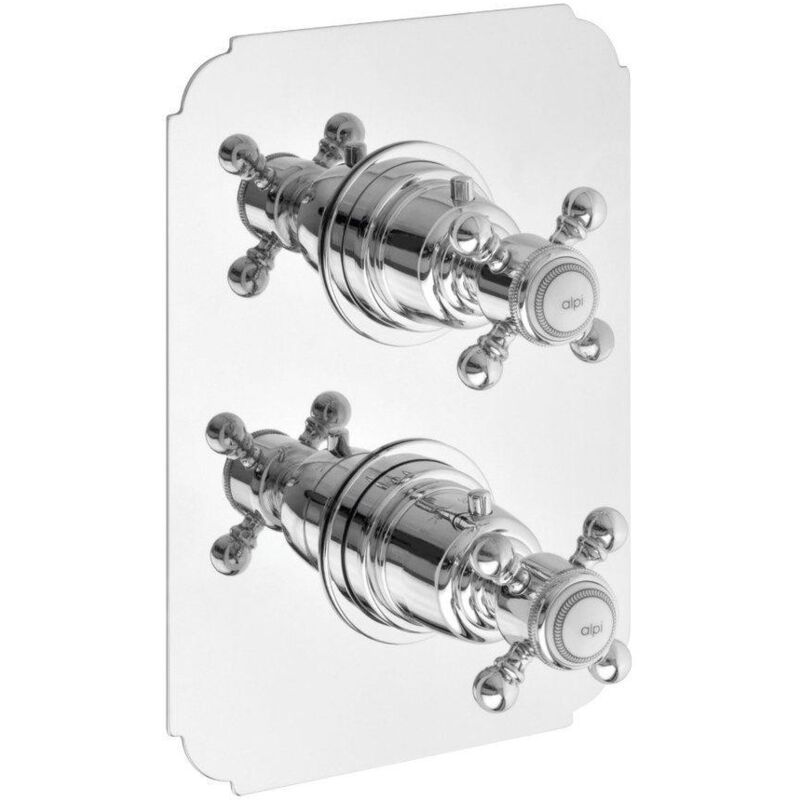 Sapho - Sassari - Mitigeur thermostatique encastré de douche, avec corps d'encastrement, 2 sorties, chrome SR392