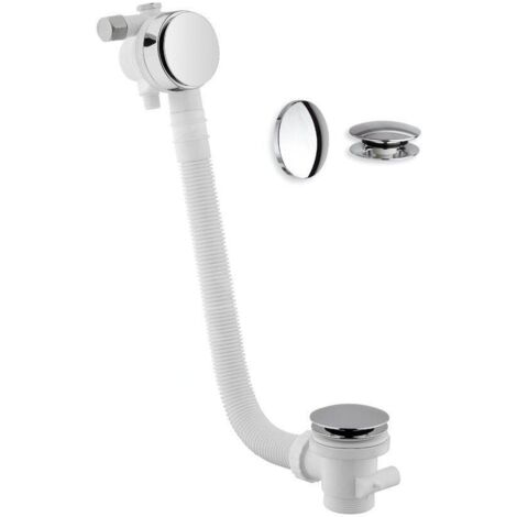 Sapho Senator - Garniture de vidage avec remplissage, ClickClack, longueur 900 mm, bonde 72 mm, inox VR269028
