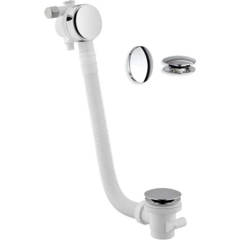 Sapho Senator - Juego de bañera con llenado, Click Clack, longitud 900 mm, tapón 72 mm, acero inoxidable VR269028