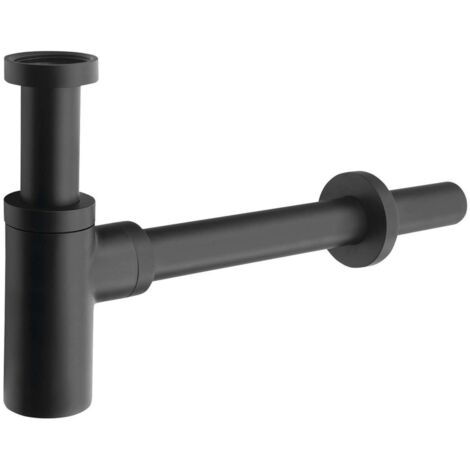 Sapho Sifones - Sifón de lavabo 1 1/4, desagüe 32 mm, redondo, negro mate SI515
