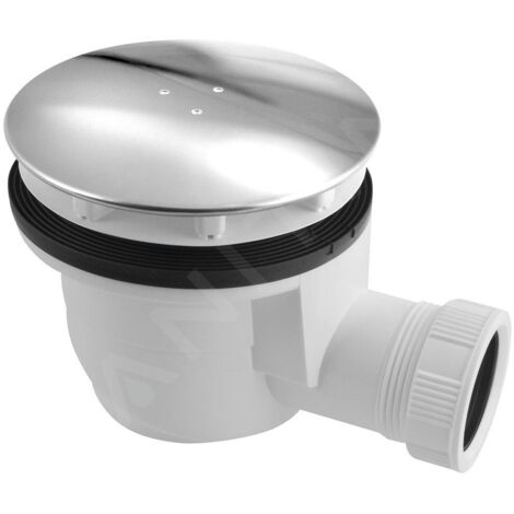 Sapho – Siphon de petite baignoire 90 mm – Inox poli – Débit 39 l/min – Hauteur 83 mm – Couvercle diamètre 120 mm – 1711C